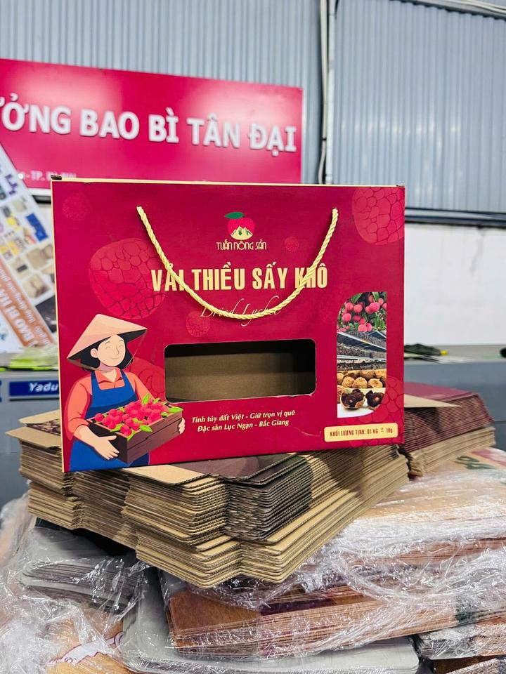 Hộp Đựng Nông Sản - Hộp Vải Thiều Sấy Khô